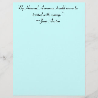 Woman Not Trusted With Money Jane Austen Quote