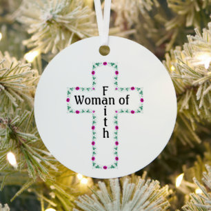 Woman of faith metal tree decoration