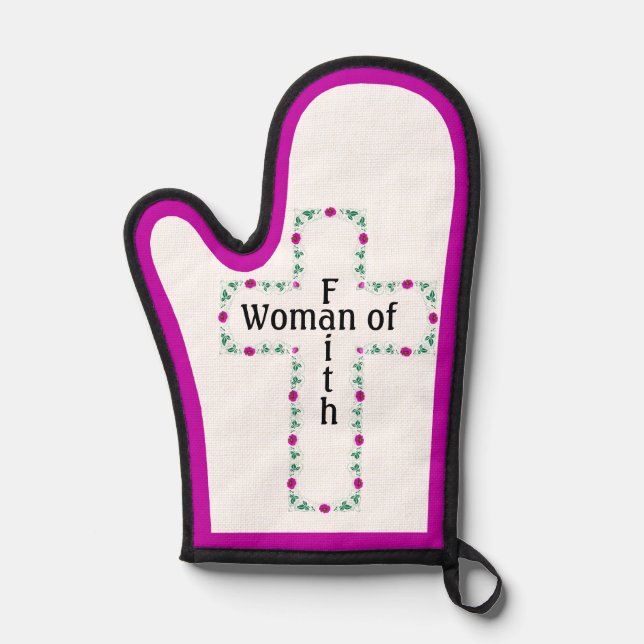 Woman of faith oven mitt (Front)