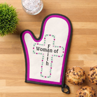 Woman of faith oven mitt