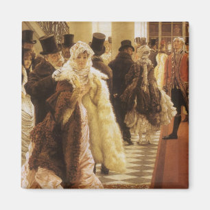 Woman of Fashion by Tissot, Vintage Victorian Art Magnet