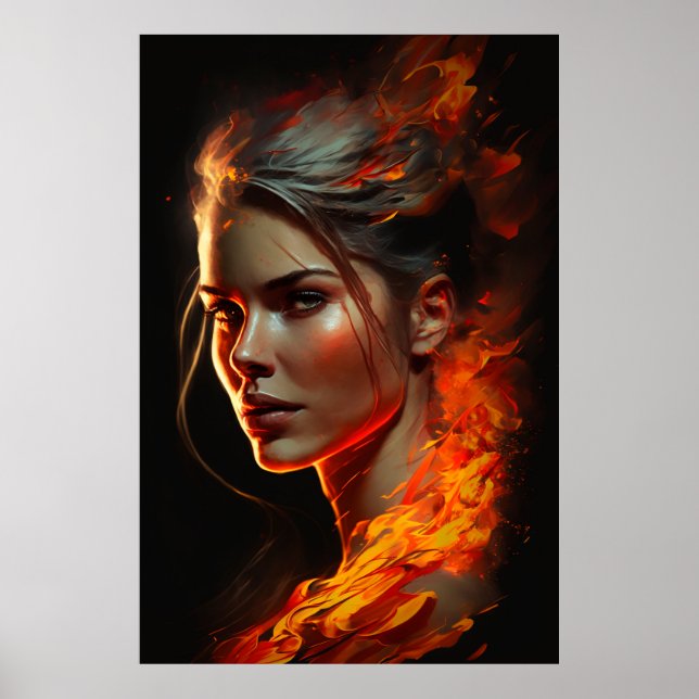 Woman of Fire Oil Painting Poster (Front)