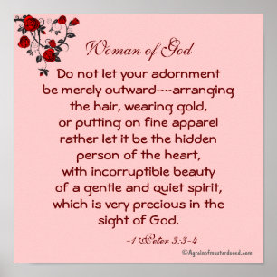 Woman of God Bible Quote Prayer Poster