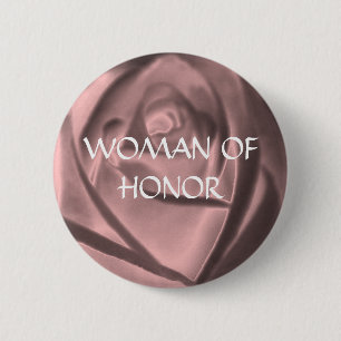 WOMAN OF HONOR - metallic rose button