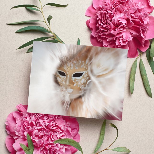  Woman Of Mystery Venetian Carnival Mask Postcard (Creator Uploaded)