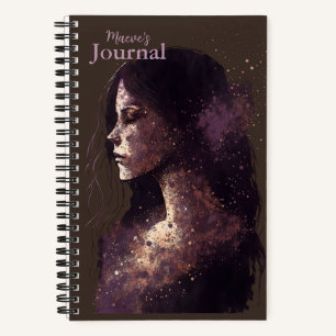 Woman of the Stars Purple & Brown Small Hardcover  Notebook