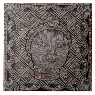 Woman of the tribe  Ceramic Photo Tile