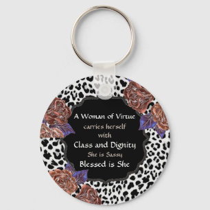 Woman of Virtue Animal Print Key Chain