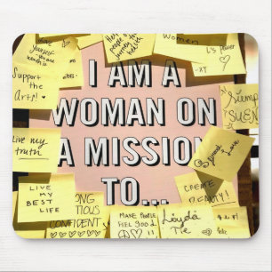 Woman on A Mission, Motivational Mouse Pad