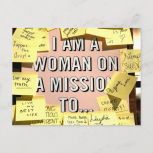 Woman on A Mission, Motivational Postcard