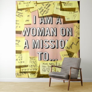 Woman on A Mission, Motivational Tapestry