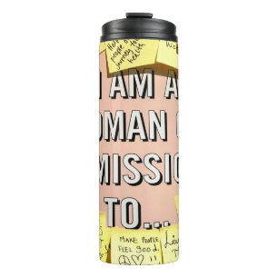 Woman on A Mission, Motivational Thermal Tumbler
