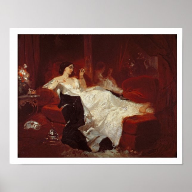 Woman on a red sofa poster (Front)