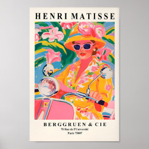 Woman On A Vespa, Maximalist Decor, Matisse Print, Poster