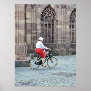 woman on bicycle poster
