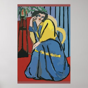 Woman on Cell Phone Abstract 5 Poster