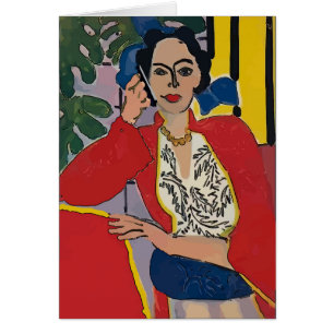 Woman on Cell Phone Abstract Matisse Style,