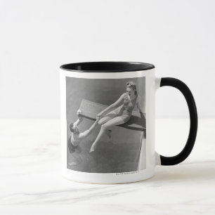 Woman on Diving Board Mug