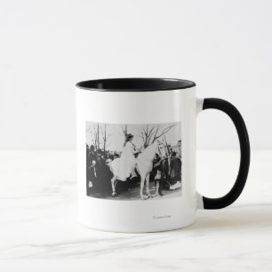 Woman on Horse Woman's Suffrage Parade Photograp Mug