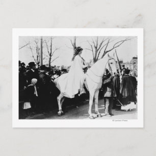 Woman on Horse Woman's Suffrage Parade Photograp Postcard
