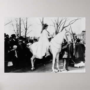 Woman on Horse Woman's Suffrage Parade Photograp Poster