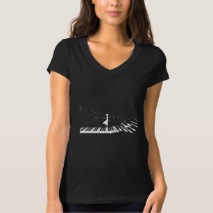 Woman On Piano Keyboards Piano Player Pianist Gift T-Shirt