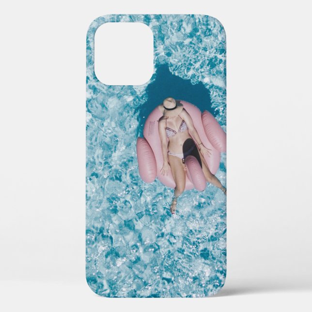 Woman on pink buoy surrounded by body of water in  Case-Mate iPhone case (Back)