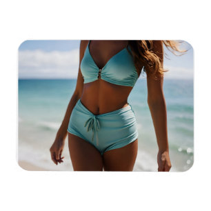Woman on the beach magnet