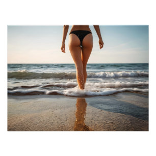 Woman on the beach photo print