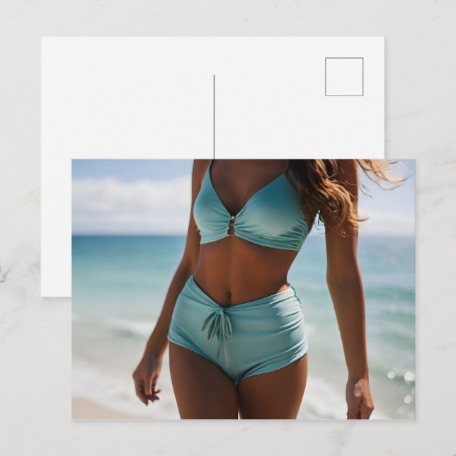 Woman on the beach postcard (Front/Back)