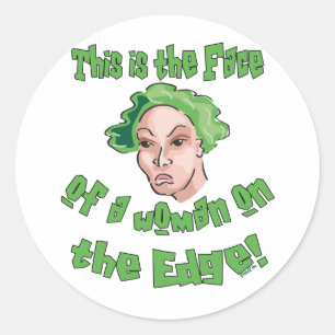 Woman on the Edge Classic Round Sticker