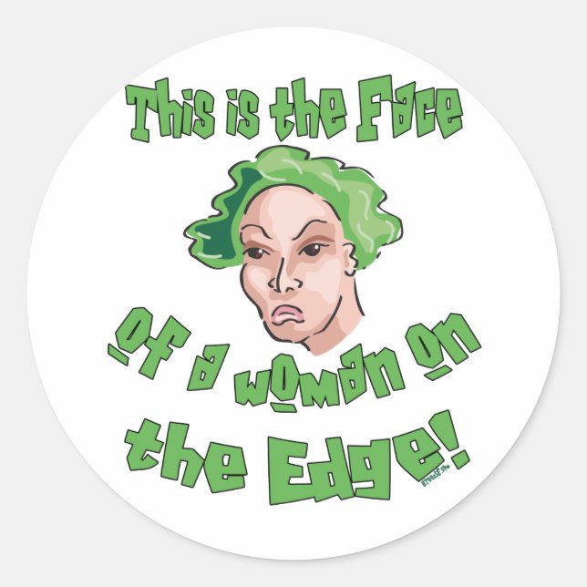 Woman on the Edge Classic Round Sticker (Front)