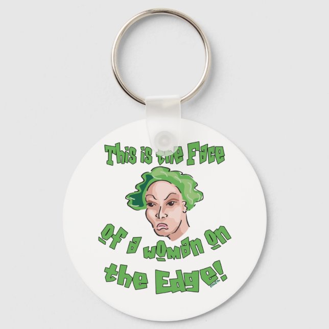 Woman on the Edge Key Ring (Front)