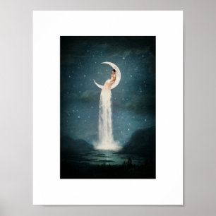 Woman on the Moon Card Poster