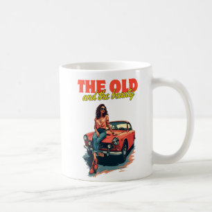 Woman on Vintage Car Coffee Mug