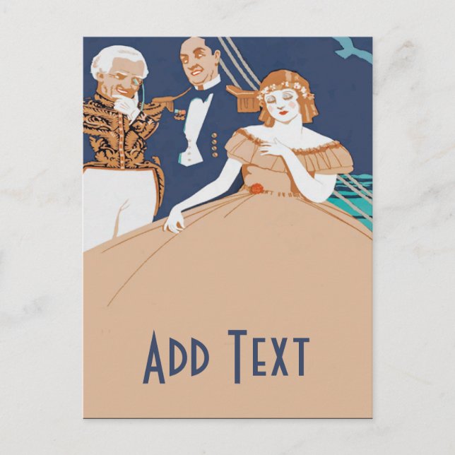 Woman Onboard Ship Postcard (Front)