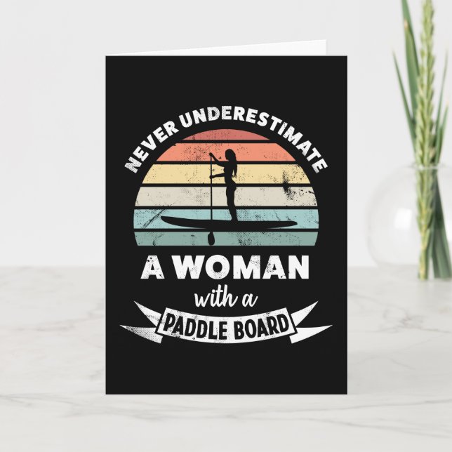 Woman Paddleboarding Funny Gift for Wife Card (Front)