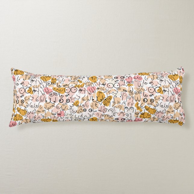 woman pattern funny breast body cushion (Front)
