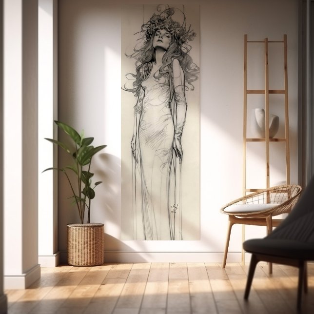 Woman Pencil Study Alphonse Mucha Art Nouveau Poster (Creator Uploaded)