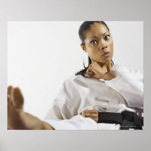 Woman performing martial arts 2 poster