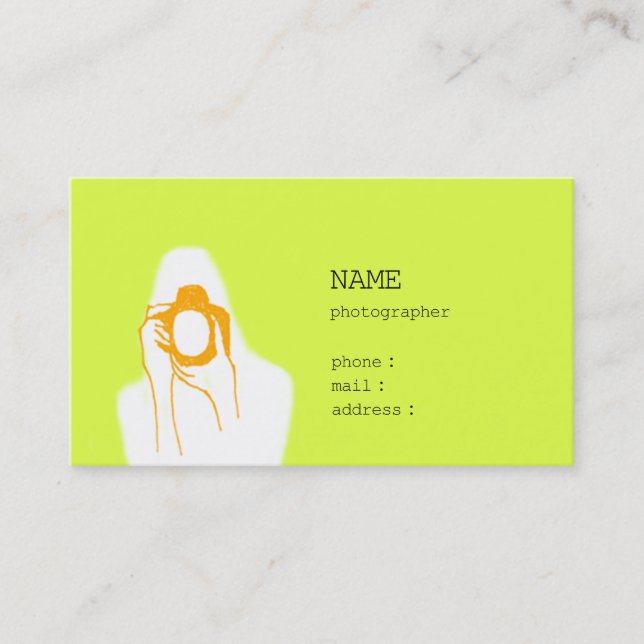 woman photographer business card (Front)