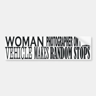 WOMAN PHOTOGRAPHER  ON BOARD BUMPER STICKER