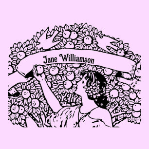 Woman picking apples  rubber stamp