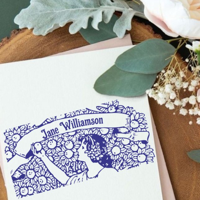 Woman picking apples   self-inking stamp (Creator Uploaded)