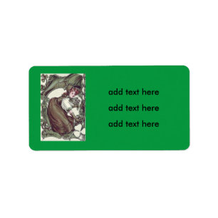 Woman Picking Shamrocks Shamrock Label