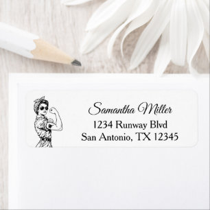 Woman Pilot We Can Fly It Pilot Return Address Label
