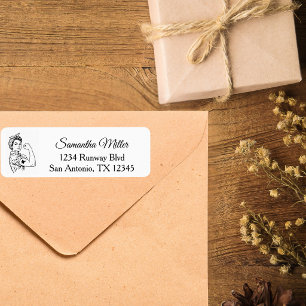 Woman Pilot We Can Fly It Pilot Return Address Label