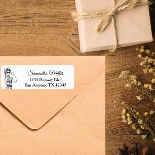 Woman Pilot We Can Fly It Pilot Return Address Label