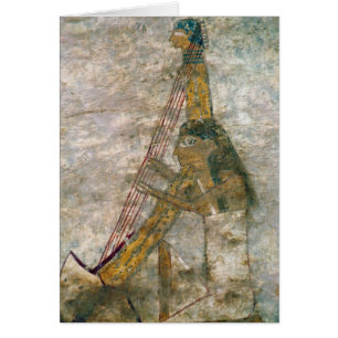 Woman playing an arched harp