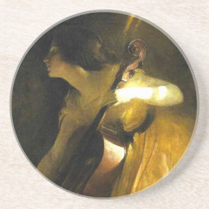 Woman Playing Cello Coaster